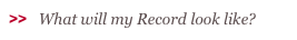 >>  What will my Record look like?